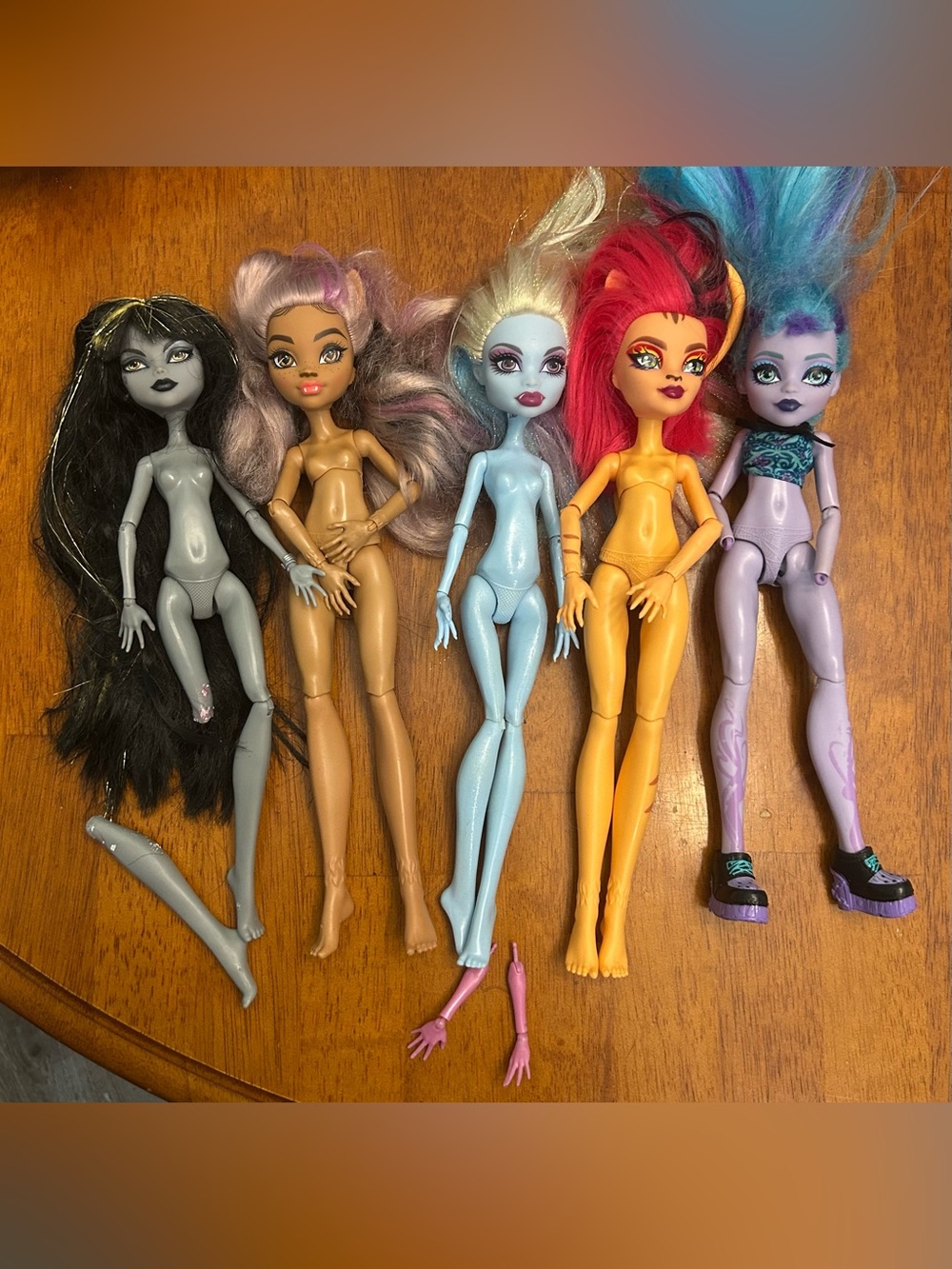 Monster High Doll Lot Of 5 Nude Cleo Toralei Abbey Twyla Clawdeen Extra Arms